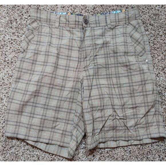 Lululemon Other - Lululemon Athletica Plaid Shorts Men’s Size 34 Beige/Gray Golf Hiking